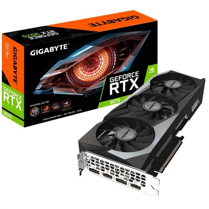 Відеокарта GF RTX 3070 8GB GDDR6 Gaming OC Gigabyte (GV-N3070GAMING OC-8GD 2.0) (LHR)