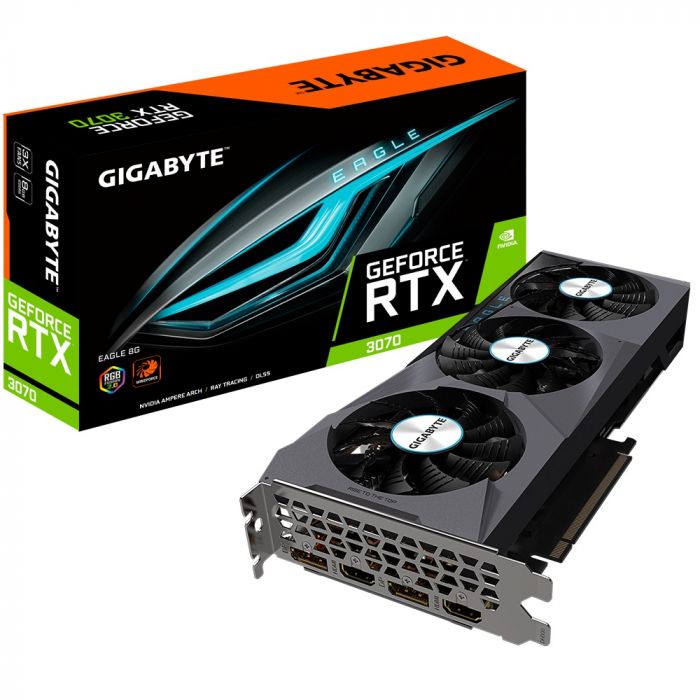 Відеокарта GF RTX 3070 8GB GDDR6 Eagle Gigabyte (GV-N3070EAGLE-8GD 2.0) (LHR)