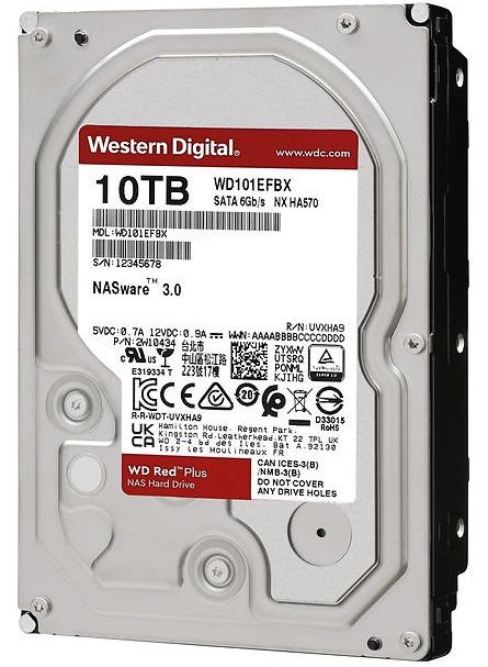 Накопичувач HDD SATA 10.0TB WD Red Plus 7200rpm 256MB (WD101EFBX)