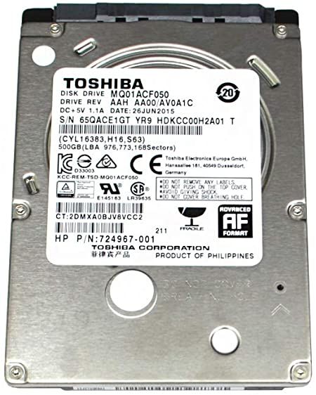 Накопичувач HDD 2.5" SATA  500GB Toshiba 7200rpm 16MB (MQ01ACF050) Ref