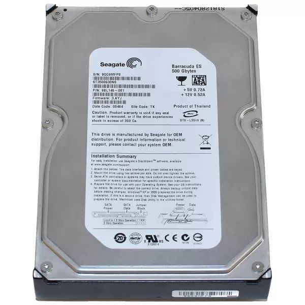 Накопичувач HDD SATA  500GB Seagate Barracuda ES 7200rpm 16MB (ST3500630NS) гар. 12 мес.