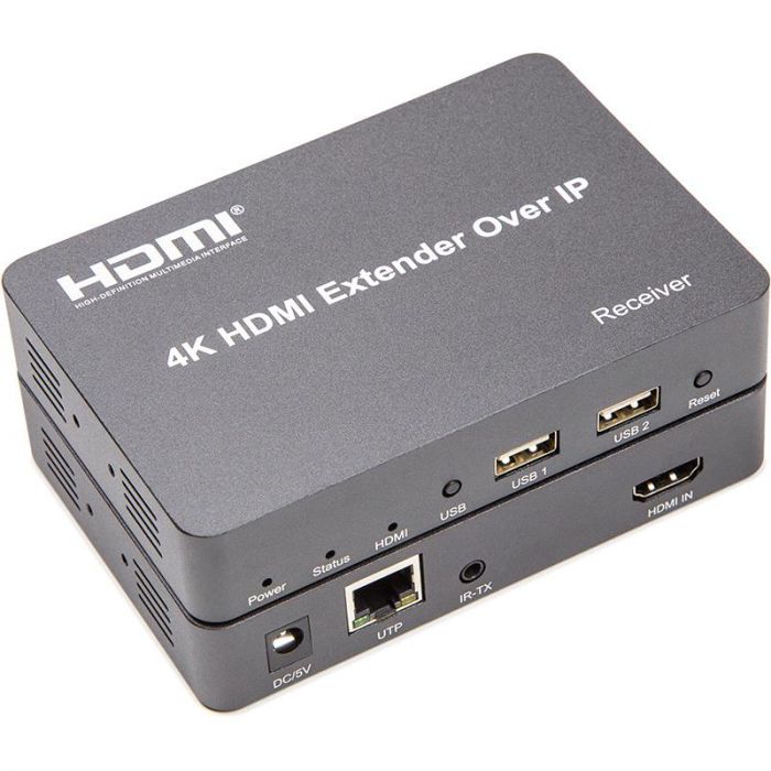 Подовжувач HDMI сигналу PowerPlant HDMI 4K/30hz, до 150м, через CAT5E/6 (HDES150-KVM) (CA912957)