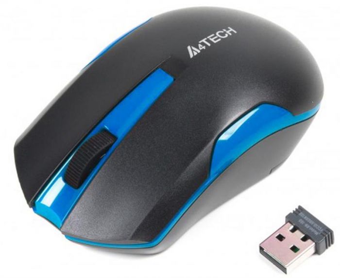 Мишка бездротова A4Tech G3-200N Black/Blue USB V-Track