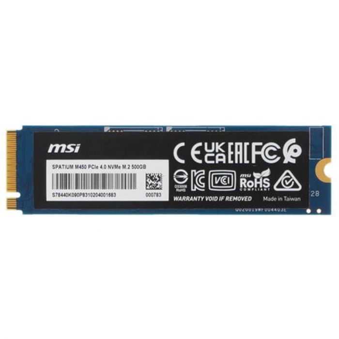 Накопичувач SSD  500GB MSI Spatium M450 M.2 2280 PCIe 4.0 x4 NVMe 3D NAND TLC (S78-440K090-P83)