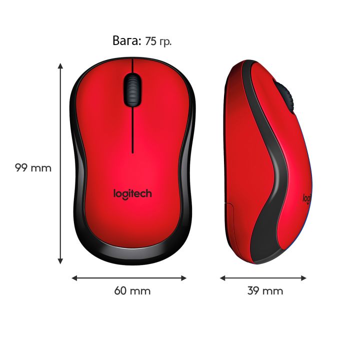 Мишка бездротова Logitech M220 Silent (910-004880) Red USB