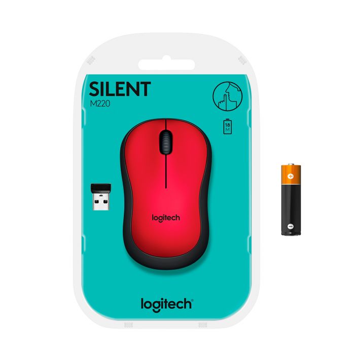 Мишка бездротова Logitech M220 Silent (910-004880) Red USB