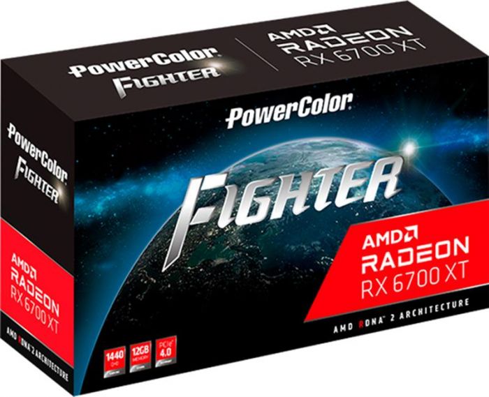 Відеокарта AMD Radeon RX 6700 XT 12GB GDDR6 Fighter PowerColor (AXRX 6700XT 12GBD6-3DH)