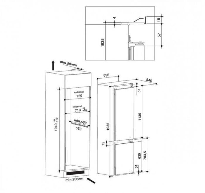 Вбудований холодильник Whirlpool SP40 801 EU