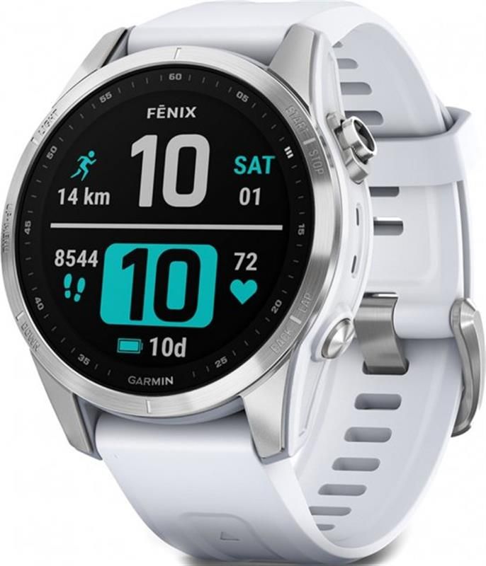 Смарт-годинник Garmin Fenix 7S Stainless Steel with Whitestone Band (010-02539-03)