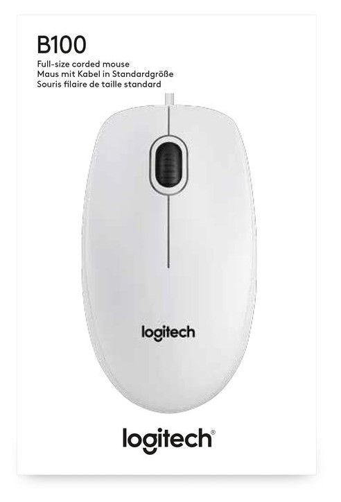 Мишка Logitech B100 White (910-003360)