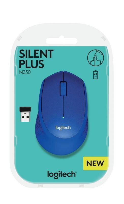 Мишка бездротова Logitech M330 Silent Plus Blue (910-004910)