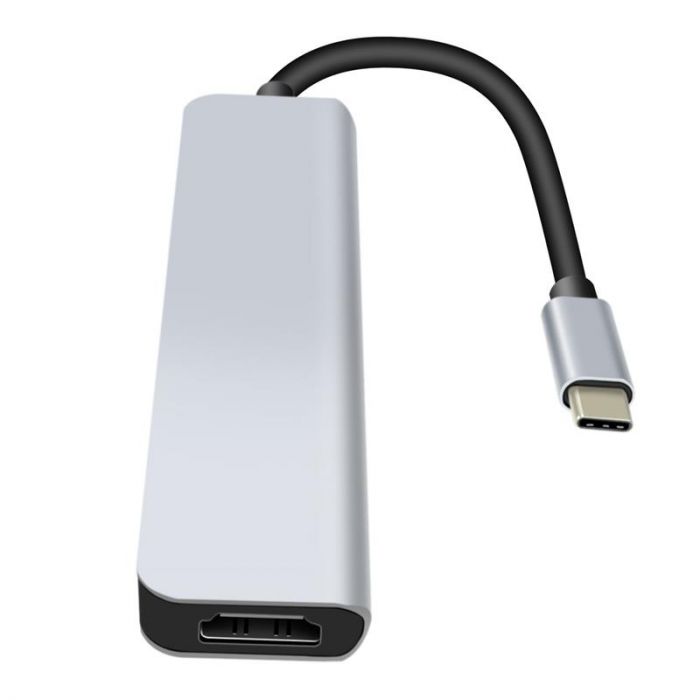 Концентратор USB-C ProLogix (PR-WUC-104B) 6 in 1 USB3.1 Type C to HDMI+1*USB3.0+2*USB2.0+TF+SD HUB