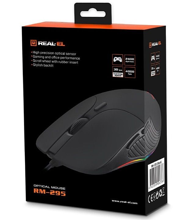 Мишка REAL-EL RM-295 Black USB