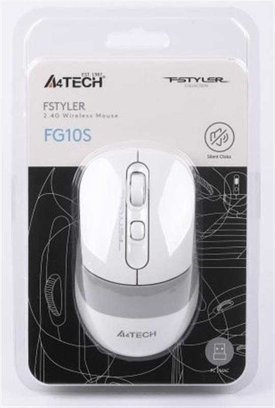 Мишка бездротова A4Tech FG10S White USB