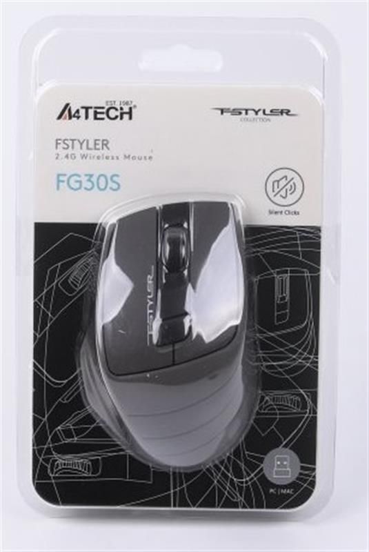 Мишка бездротова A4Tech FG30S Grey/Black