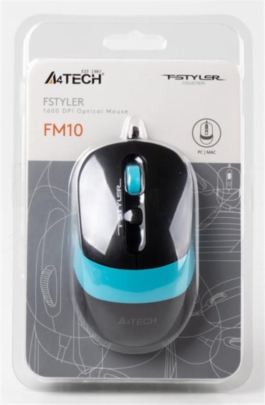 Мишка A4Tech FM10 Black/Blue USB