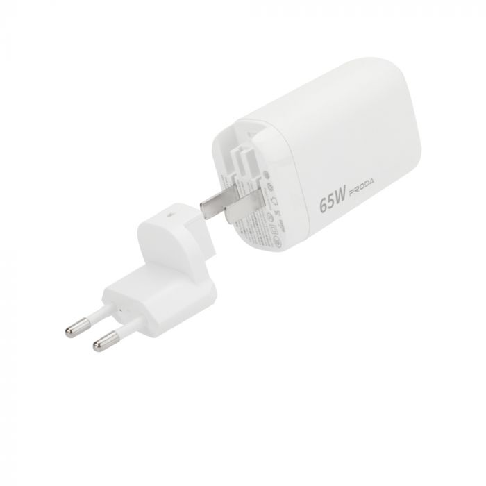 Зарядний пристрій Proda Xinrui A39 Quick Charger 65W USB, Type-C White