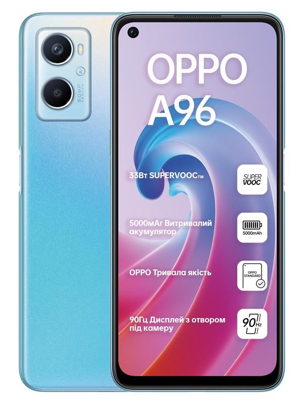 Смартфон Oppo A96 6/128GB Dual Sim Sunset Blue