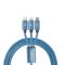 Кабель Proda PD-B65th USB-Lightning + microUSB + USB-C, 1.2м, Blue