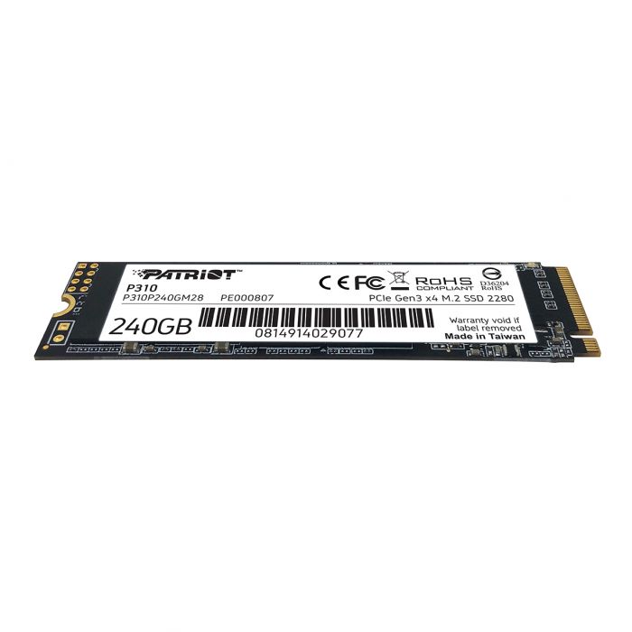 Накопичувач SSD  240GB Patriot P310 M.2 2280 PCIe NVMe 3.0 x4 TLC (P310P240GM28)