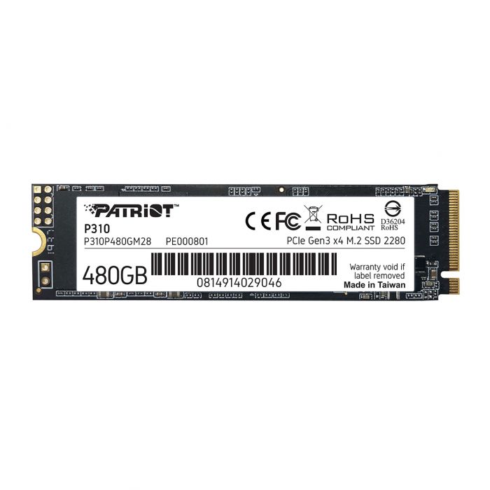 Накопичувач SSD  480GB Patriot P310 M.2 2280 PCIe NVMe 4.0 x4 TLC (P310P480GM28)