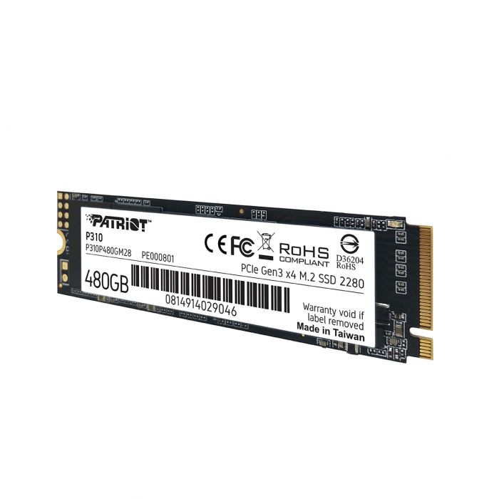 Накопичувач SSD  480GB Patriot P310 M.2 2280 PCIe NVMe 4.0 x4 TLC (P310P480GM28)