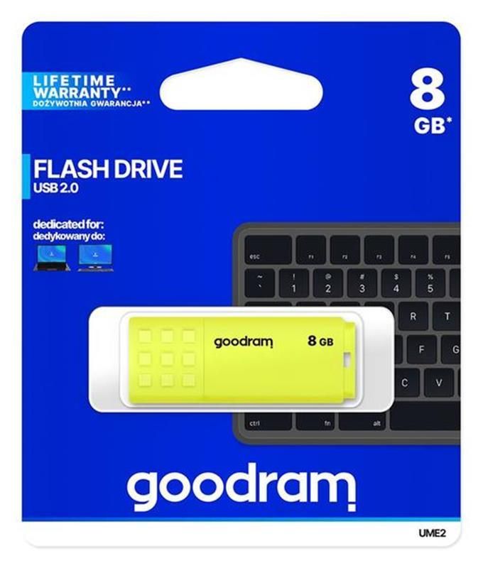 Флеш-накопичувач USB  8GB GOODRAM UME2 Yellow (UME2-0080Y0R11)