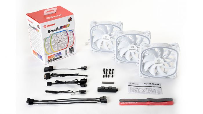 Вентилятор Enermax SquA RGB White (3pcs Pack) (UCSQARGB12P-W-BP3); 120х120х26мм, 3-pin, 4-pin