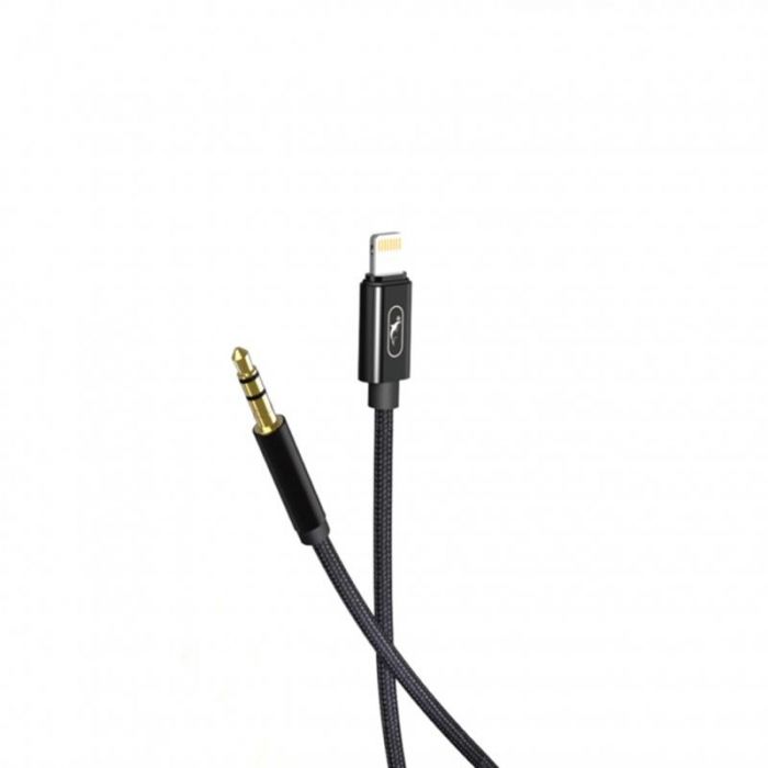 Аудіо-кабель SkyDolphin SR26 Braided Wire Lightning-3.5 мм, 1 м, Black (AUX-000069)