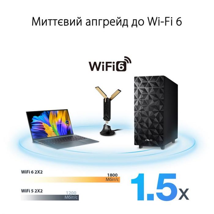 Бездротовий адаптер Asus USB-AX56 з підставкою-подовжувачем