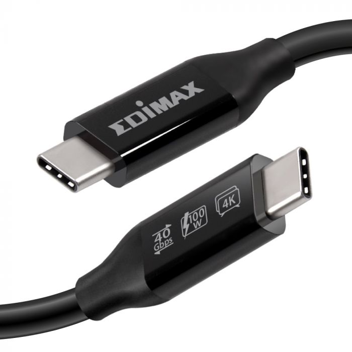 Кабель Edimax UC4 USB-C-USB-C Thunderbolt3, 1.0м Black (UC4-010TB)