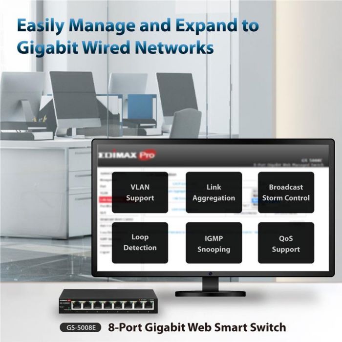 Комутатор Edimax GS-5008E
