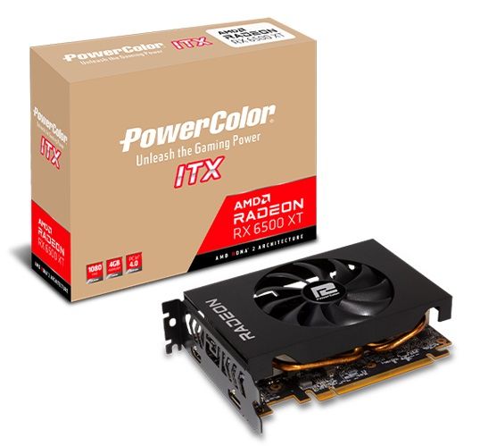 Відеокарта AMD Radeon RX 6500 XT 4GB GDDR6 ITX PowerColor (AXRX 6500 XT 4GBD6-DH)