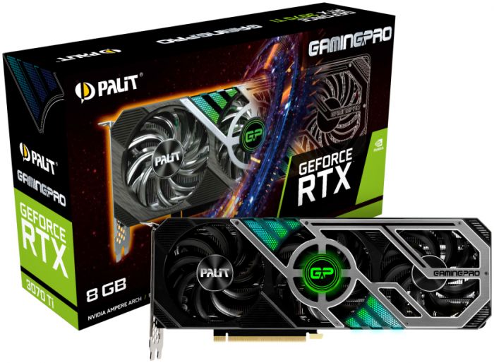 Відеокарта GF RTX 3070 Ti 8GB GDDR6X GamingPro Palit (NED307T019P2-1046A)