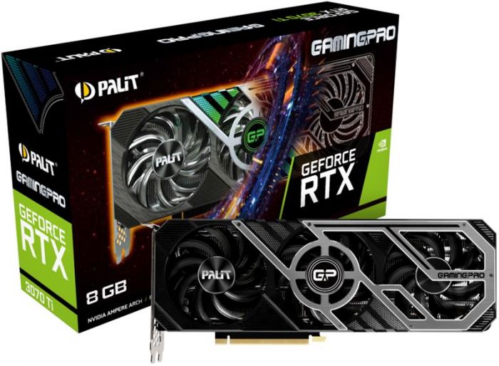 Відеокарта GF RTX 3070 Ti 8GB GDDR6X GamingPro Palit (NED307T019P2-1046A)