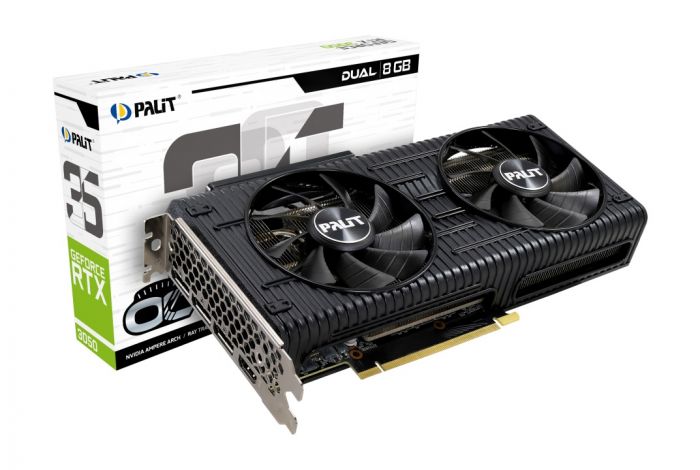 Відеокарта GF RTX 3050 8GB GDDR6 Dual OC Palit (NE63050T19P1-190AD)