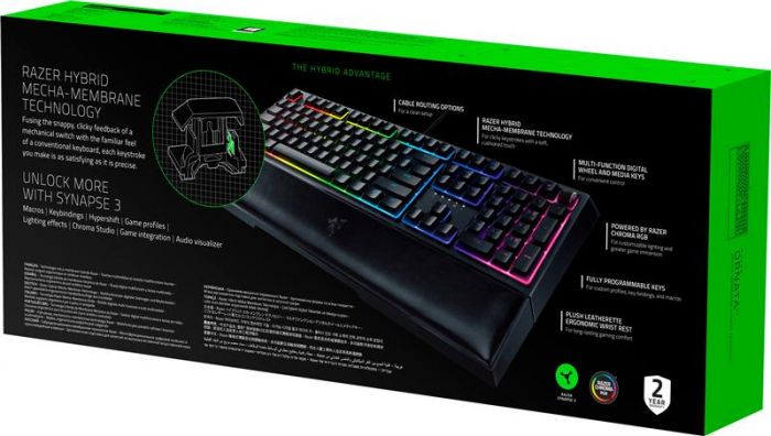 Клавiатура Razer Ornata V2 (RZ03-03380700-R3R1) Black USB