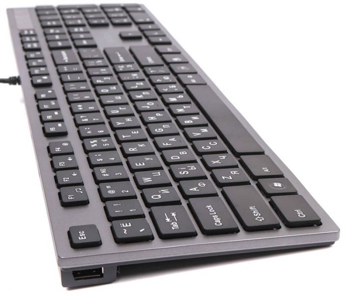 Клавiатура A4Tech KV-300H Ukr Grey/Black USB