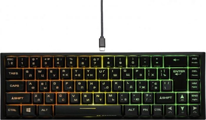 Клавіатура бездротова 2E Gaming KG360UBK RGB Ukr (2E-KG360UBK) Black USB