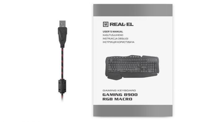 Клавіатура REAL-EL Gaming 8900 RGB Macro Ukr Black USB 