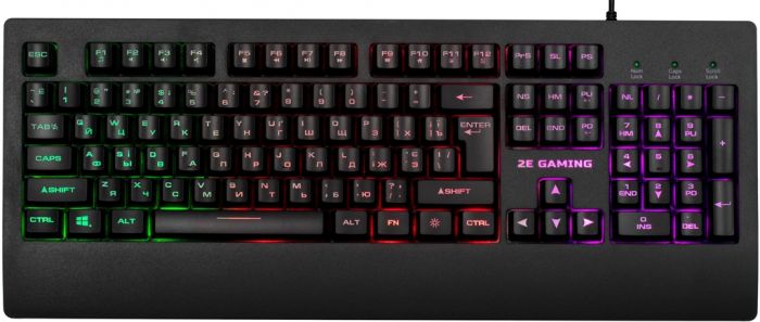 Клавіатура 2E Gaming KG330 LED Ukr (2E-KG330UBK) Black USB