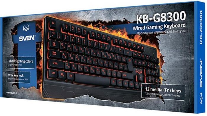 Клавіатура Sven KB-G8300 Ukr Black USB