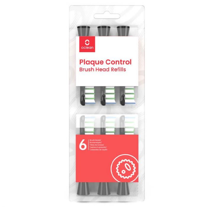 Насадка для зубної електрощітки Oclean P1C5 B06 Plaque Control Brush Head Black (6 шт) (6970810552232)