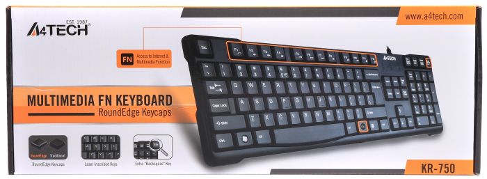 Клавіатура A4Tech KR-750 Ukr Black USB