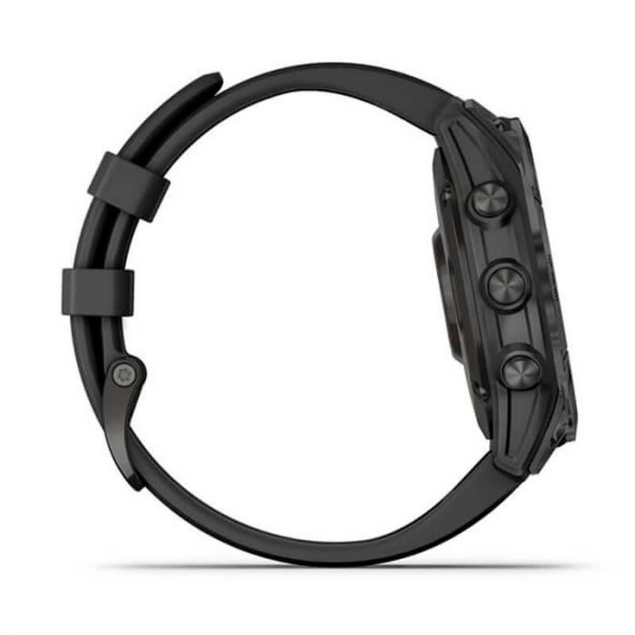 Смарт-годинник Garmin Fenix 7 Sapphire Solar Carbon Gray DLC Titanium with Black Band (010-02540-20)