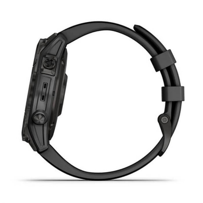 Смарт-годинник Garmin Fenix 7 Sapphire Solar Carbon Gray DLC Titanium with Black Band (010-02540-20)