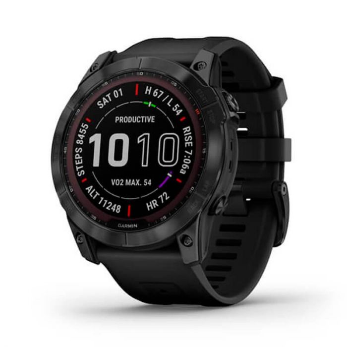 Смарт-годинник Garmin Fenix 7X Sapphire Solar Black DLC Titanium with Black Band (010-02541-22)