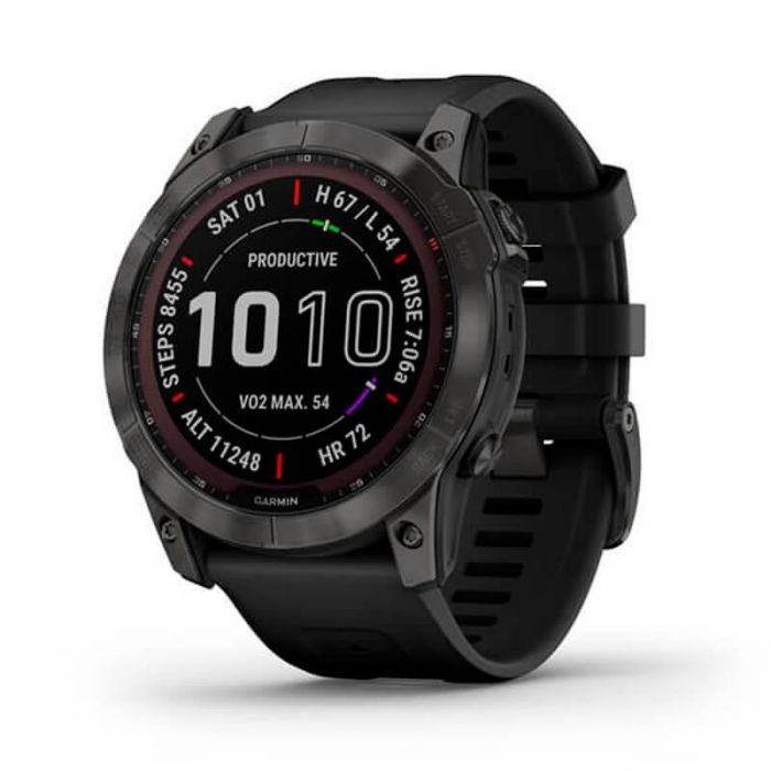 Смарт-годинник Garmin Fenix 7X Sapphire Solar Carbon Gray DLC Titanium with Black Band (010-02541-10)