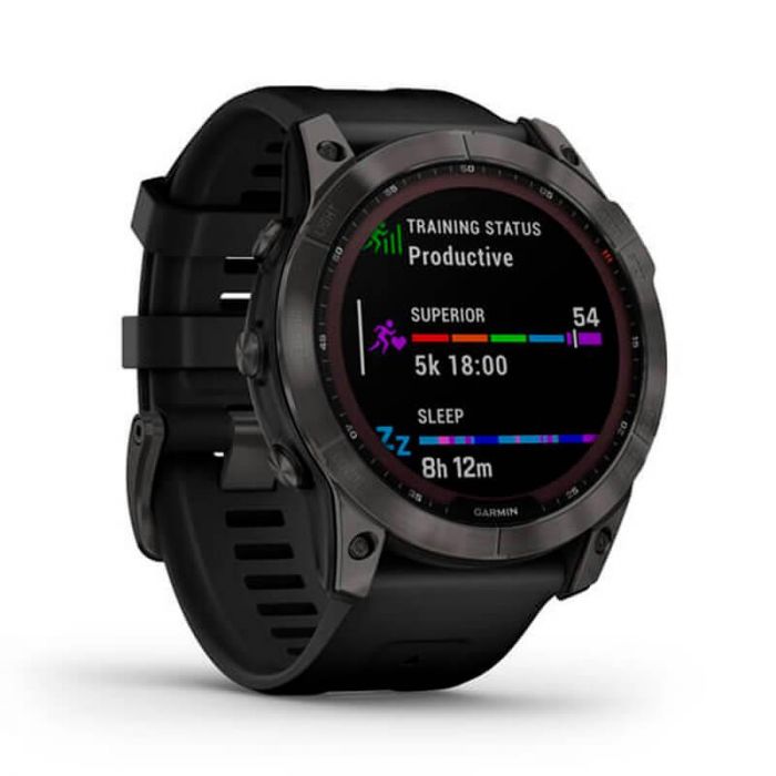 Смарт-годинник Garmin Fenix 7X Sapphire Solar Carbon Gray DLC Titanium with Black Band (010-02541-10)