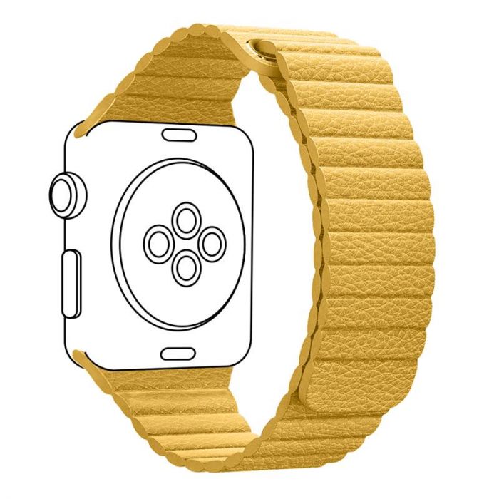 Ремінець Armorstandart Leather Loop для Apple Watch 42mm/44mm/45mm Yellow (ARM57842)